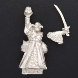 A photo of a Mordheim Undead Necromancer Warhammer miniature