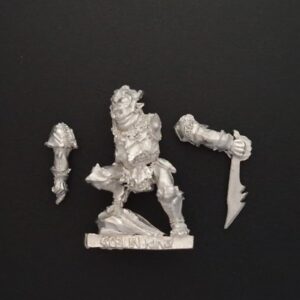 A photo of a Moria Goblin King Durbûrz Warhammer miniature