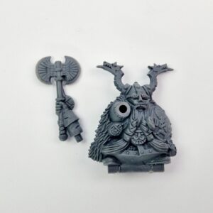 A photo of a 7th edition Battle For Skull Pass Dwarf Thane Warhammer miniature
