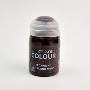 A photo of a bottle with 24ml Citadel Colour Technical Stirland Mud