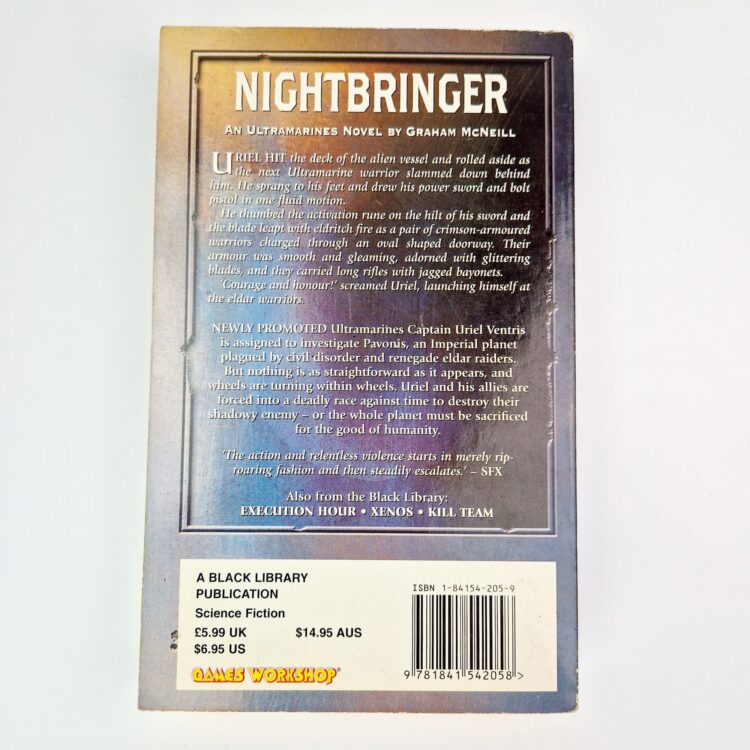 A Photo of a Warhammer Black Library Nightbringer: an Ultramarines Novel