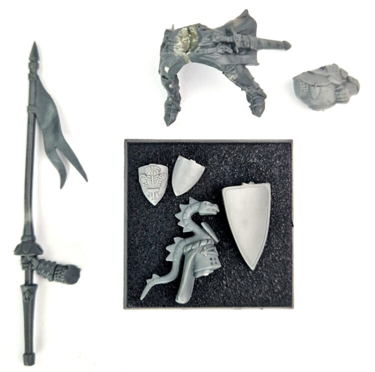 A photo of a 6th edition Bretonnian Pegasus Knight warhammer miniature