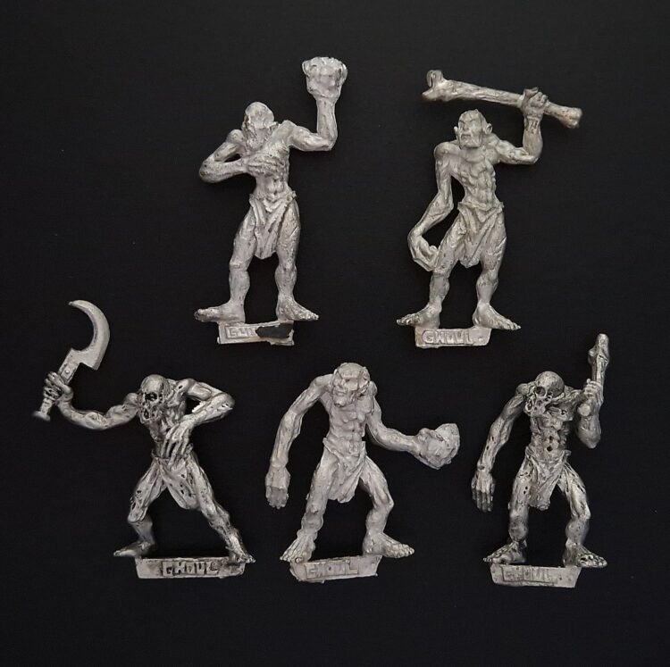 A photo of 5th edition Vampire Counts Ghouls Warhammer miniatures