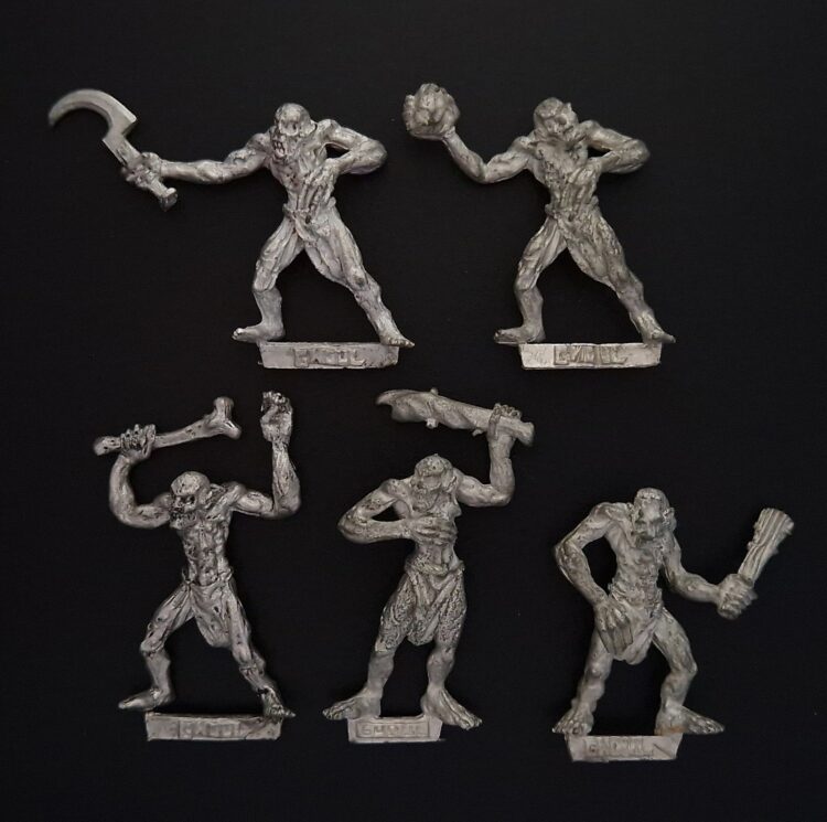 A photo of 5th edition Vampire Counts Ghouls Warhammer miniatures