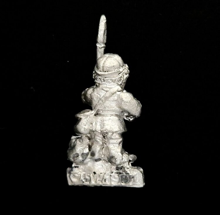 A photo of a 3rd edition C11 Halfling Timbul Warhammer miniature