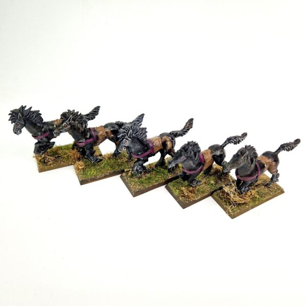 A photo of 5th edition Dark Elves Dark Riders Warhammer miniatures
