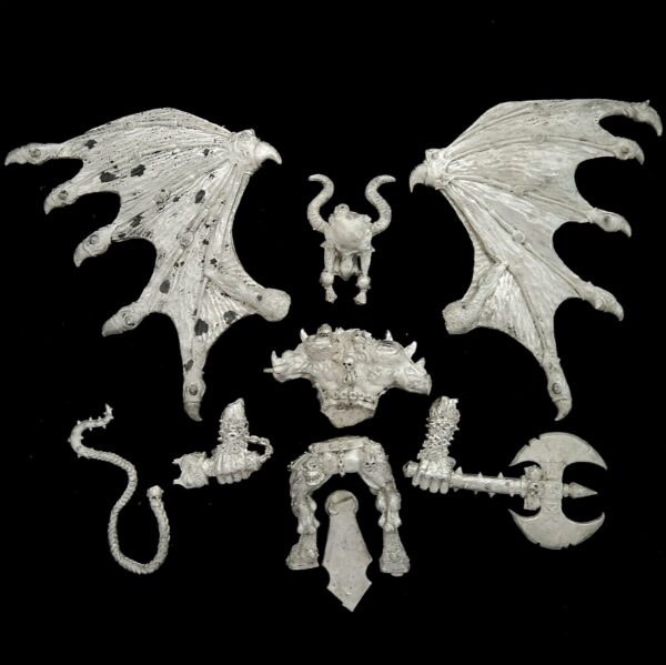 A photo of a 5th edition Chaos Bloodthirster Greater Daemon of Khorne Warhammer miniature