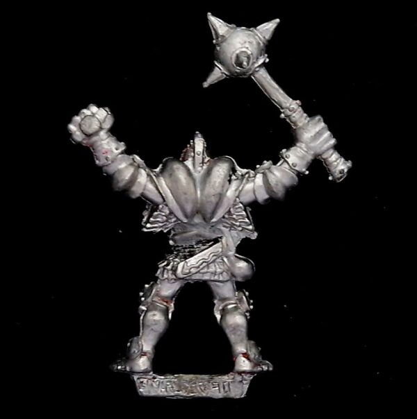 A photo of a 3rd edition Marauder Miniatures Chaos Warrior with Mace Warhammer miniature