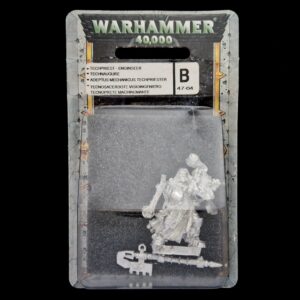 A photo of a 3rd edition Adeptus Mechanicus Techpriest Enginseer Warhammer miniature