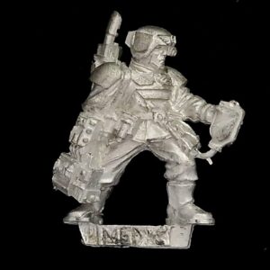 A photo of a 3rd edition Imperial Guard Cadian Command Medic Warhammer miniature