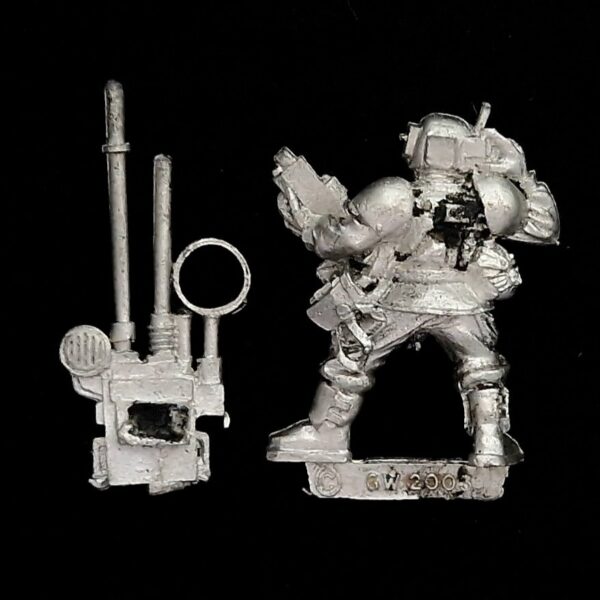 A photo of a 3rd edition Imperial Guard Cadian Command Vox Comms Warhammer miniature