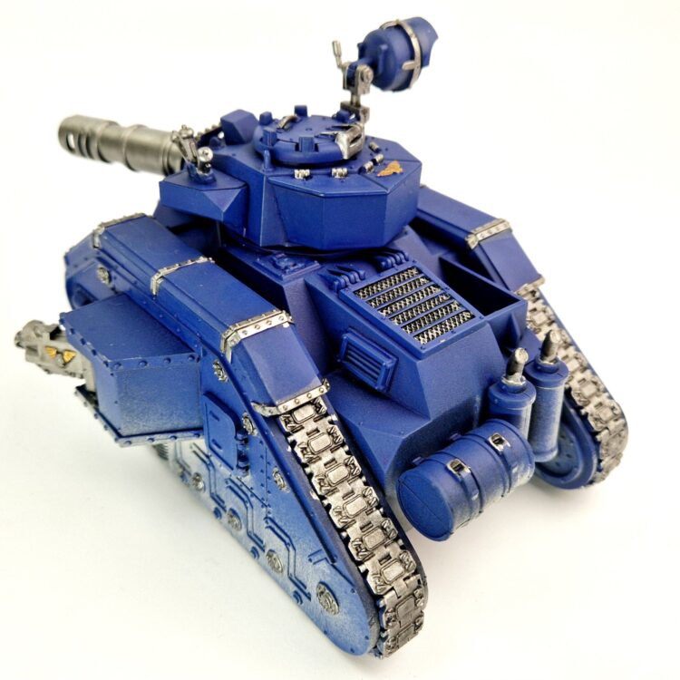 A photo of a 3rd edition Imperial Guard Leman Russ Warhammer miniature