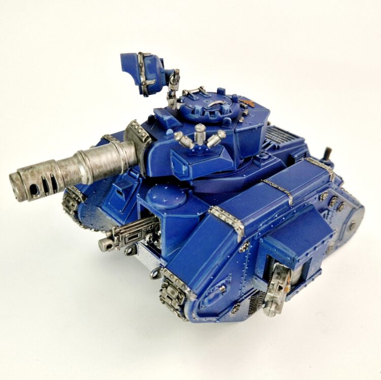 A photo of a 3rd edition Imperial Guard Leman Russ Warhammer miniature