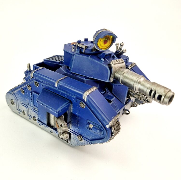 A photo of a 3rd edition Imperial Guard Leman Russ Warhammer miniature