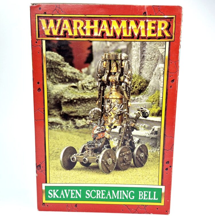 A photo of a 4th edition Screaming Bell Warhammer miniature