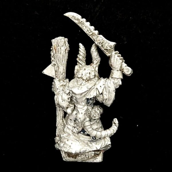 A photo of a 4th edition Skaven Plague Monk Champion Warhammer miniature