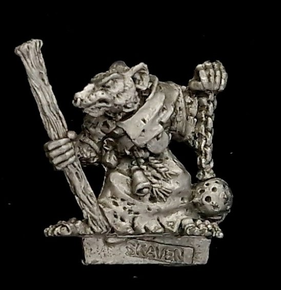 A photo of a 3rd edition Skaven Plague Censer Bearer Warhammer miniature