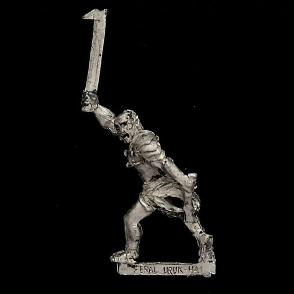 A photo of a Isengard Feral Uruk-Hai Warhammer miniature