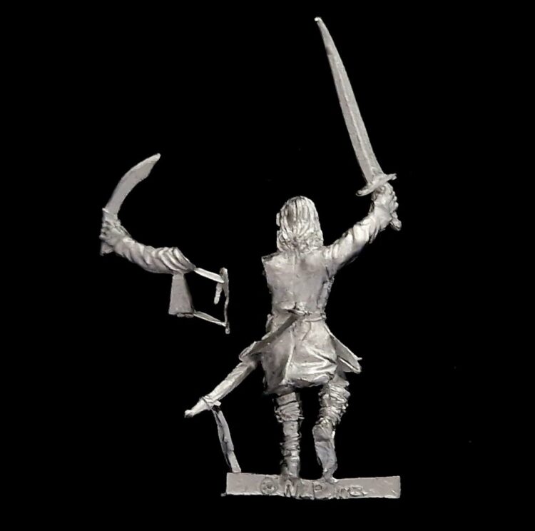 A photo of a The Fellowship Aragorn Amon Hen Warhammer miniature