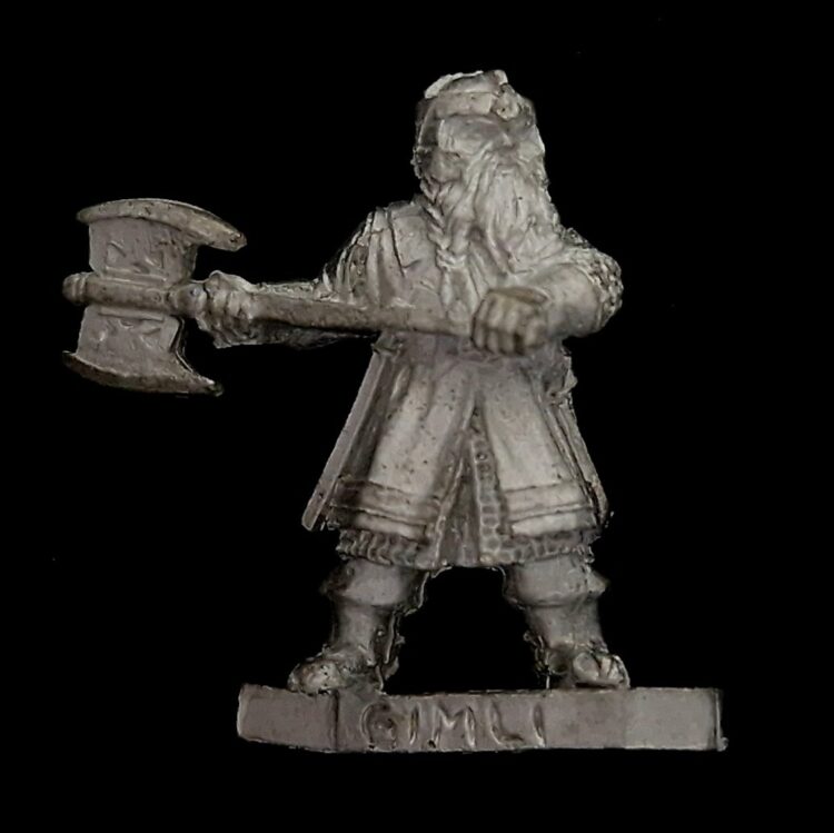 A photo of a The Fellowship Gimli Warhammer miniature