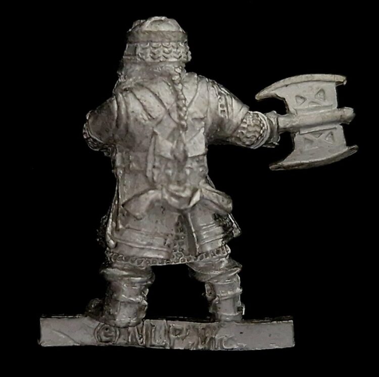 A photo of a The Fellowship Gimli Warhammer miniature