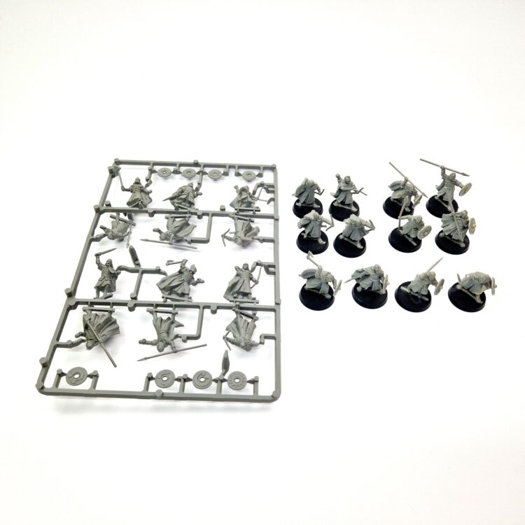 A photo of Rohan Warriors Warhammer miniatures