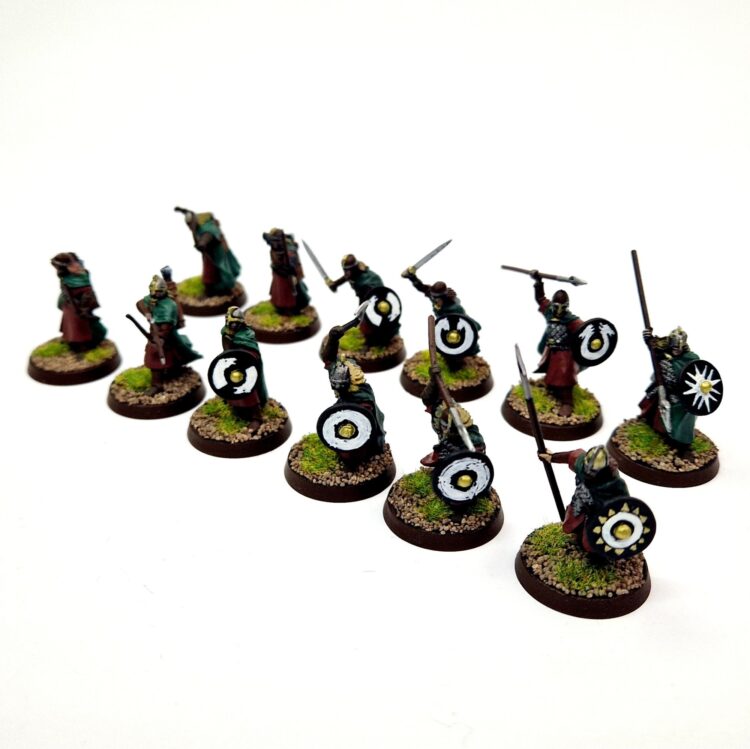 A photo of Rohan Warriors Warhammer miniatures