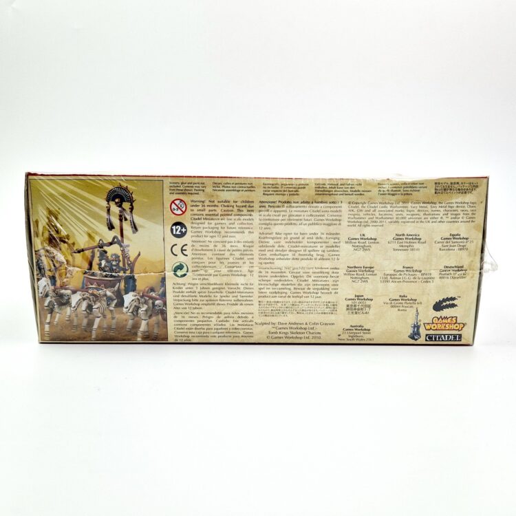 A photo of 6th edition Tomb Kings Skeleton Chariots Warhammer miniatures