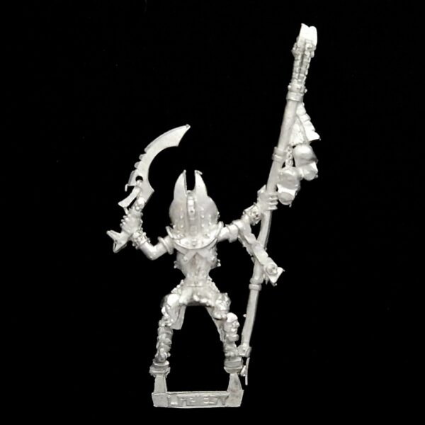 A photo of a 6th edition Tomb Kings Mounted Liche Priest Warhammer miniatures