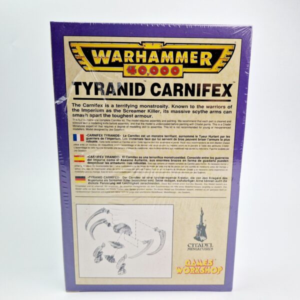 A photo of a Tyranids Carnifex Warhammer miniature