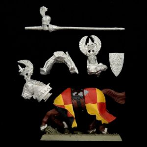 A photo of a Bretonnia Grail Knight Warhammer Miniature