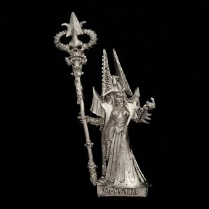 A photo of a Dark Elves Sorceress Morathi on foot Warhammer miniature