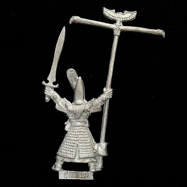A photo of a High Elves Standard Bearer Warhammer miniature