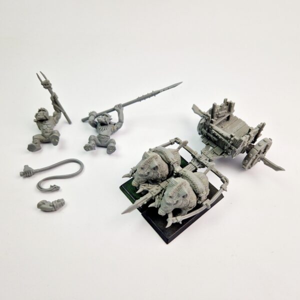 A photo of Orcs and Goblins Orc Boar Chariot Warhammer miniatures