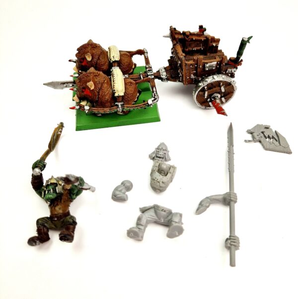 A photo of Orcs and Goblins Orc Boar Chariot Warhammer miniatures