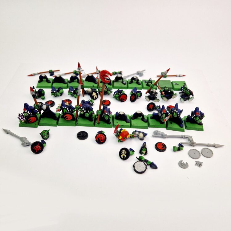 A photo of Orcs and Goblins Night Goblins Regiment Warhammer miniatures