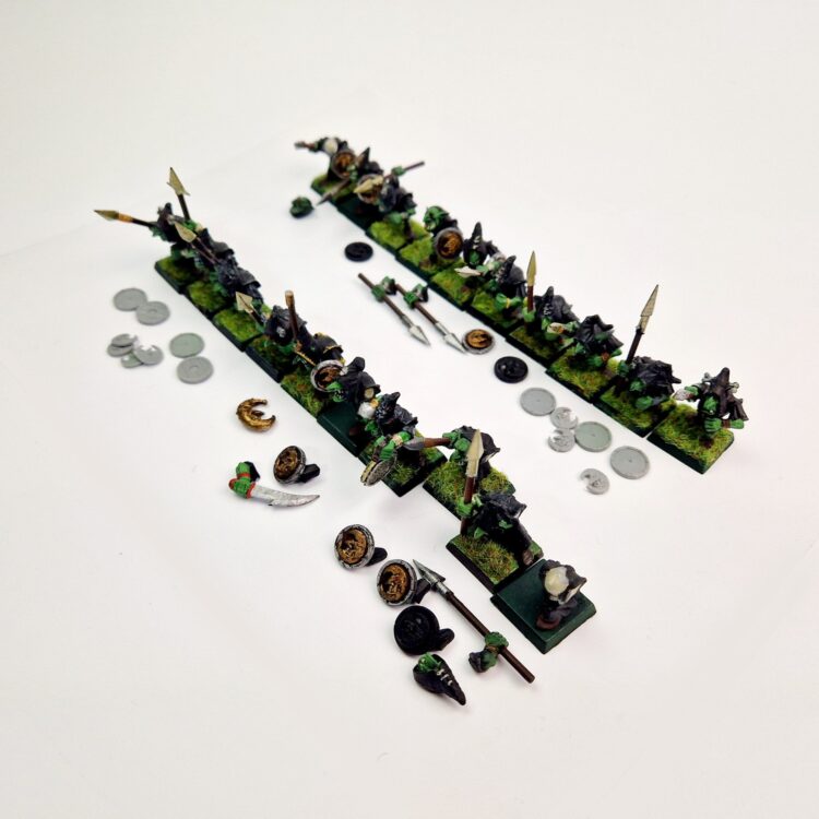 A photo of Orcs and Goblins Night Goblins Regiment Warhammer miniatures