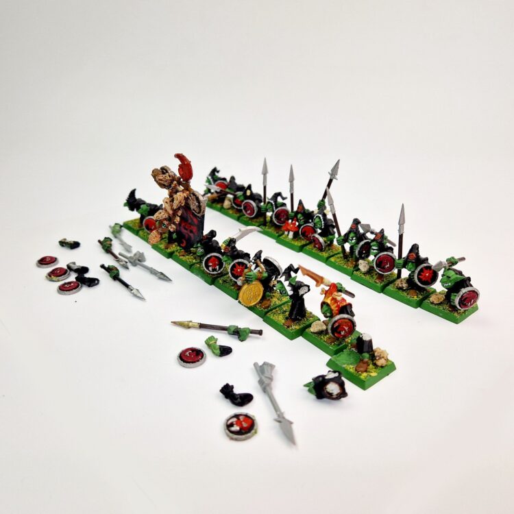 A photo of Orcs and Goblins Night Goblins Regiment Warhammer miniatures