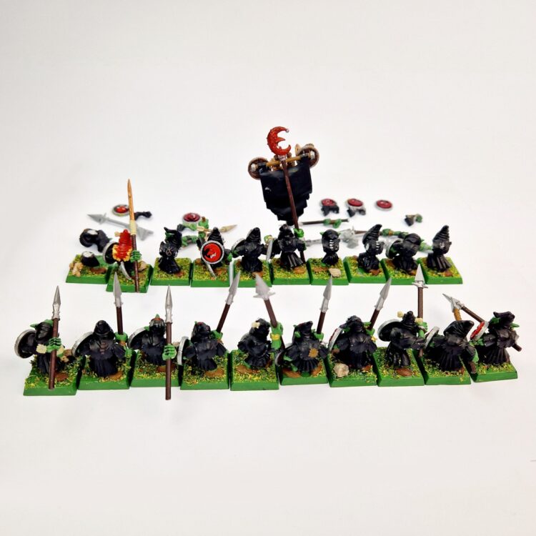 A photo of Orcs and Goblins Night Goblins Regiment Warhammer miniatures