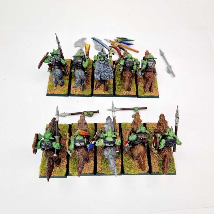 A photo of Orcs and Goblins Wolf Riders Warhammer miniatures