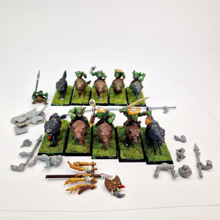 A photo of Orcs and Goblins Wolf Riders Warhammer miniatures