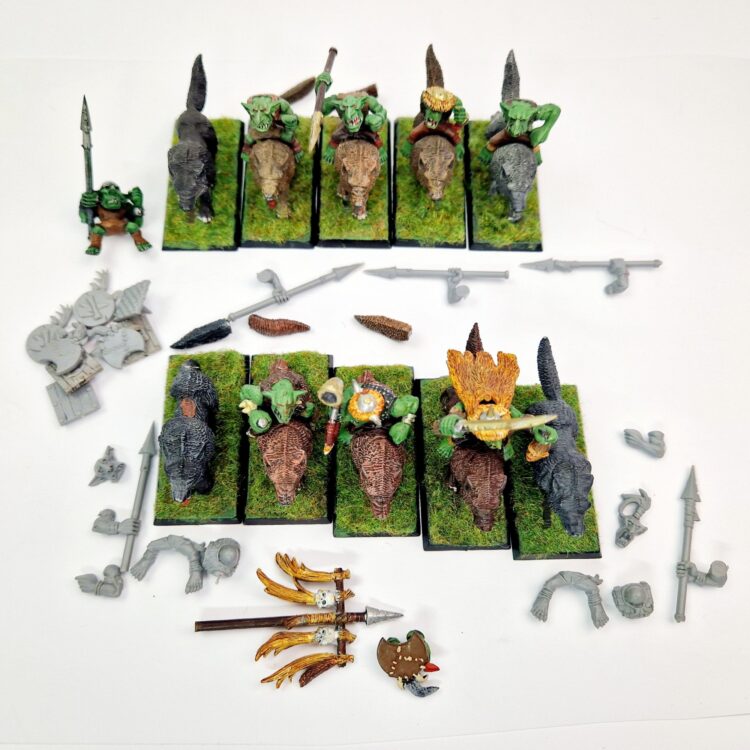 A photo of Orcs and Goblins Wolf Riders Warhammer miniatures