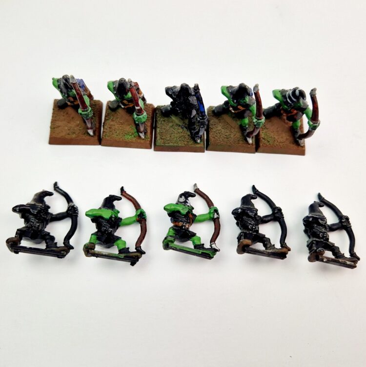 A photo of Orcs and Goblins Goblin Archers Warhammer miniatures