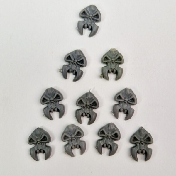 A photo of Orcs and Goblins Night Goblins Regiment Skull Shield Glyphs Warhammer bits
