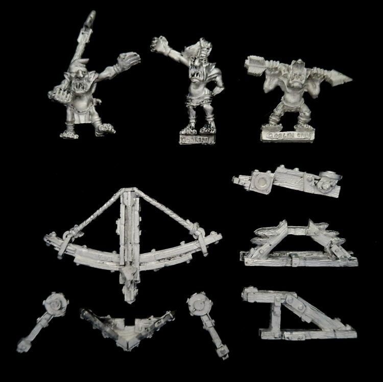 A photo of a Orcs and Goblins Spear Chukka Warhammer miniature