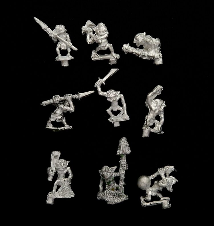 A photo of Orcs and Goblins Snotlings Warhammer miniatures