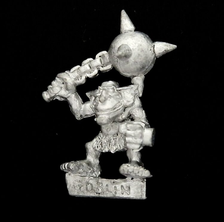 A photo of a Orcs and Goblins Common Goblin Warhammer miniature