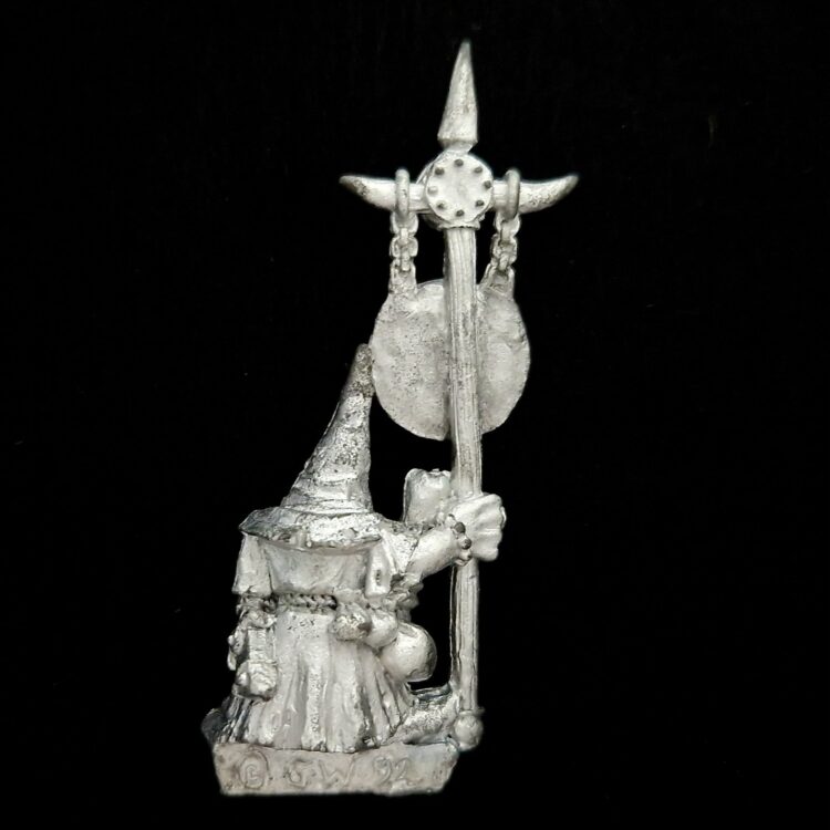 A photo of a Orcs and Goblins Night Goblin Musician Warhammer miniature