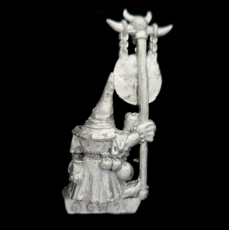 A photo of a Orcs and Goblins Night Goblin Musician Warhammer miniature