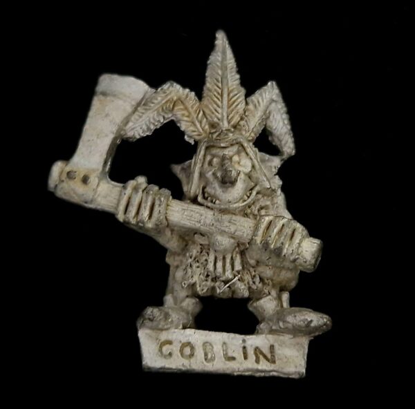 A photo of a Orcs and Goblins Forest Goblin Warhammer miniature